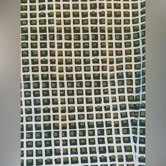 Tory Burch White/Green Checkered Button Up Short Sleeve Top - Picture 3 of 8